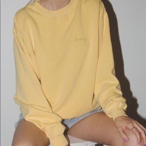honey embroidered crew neck sweatshirt
